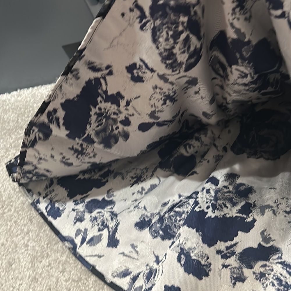 New Eva Franco for Anthropologie Blue/Silver Floral Brocade Midi Dress Sz 8 NWT - Picture 6 of 13